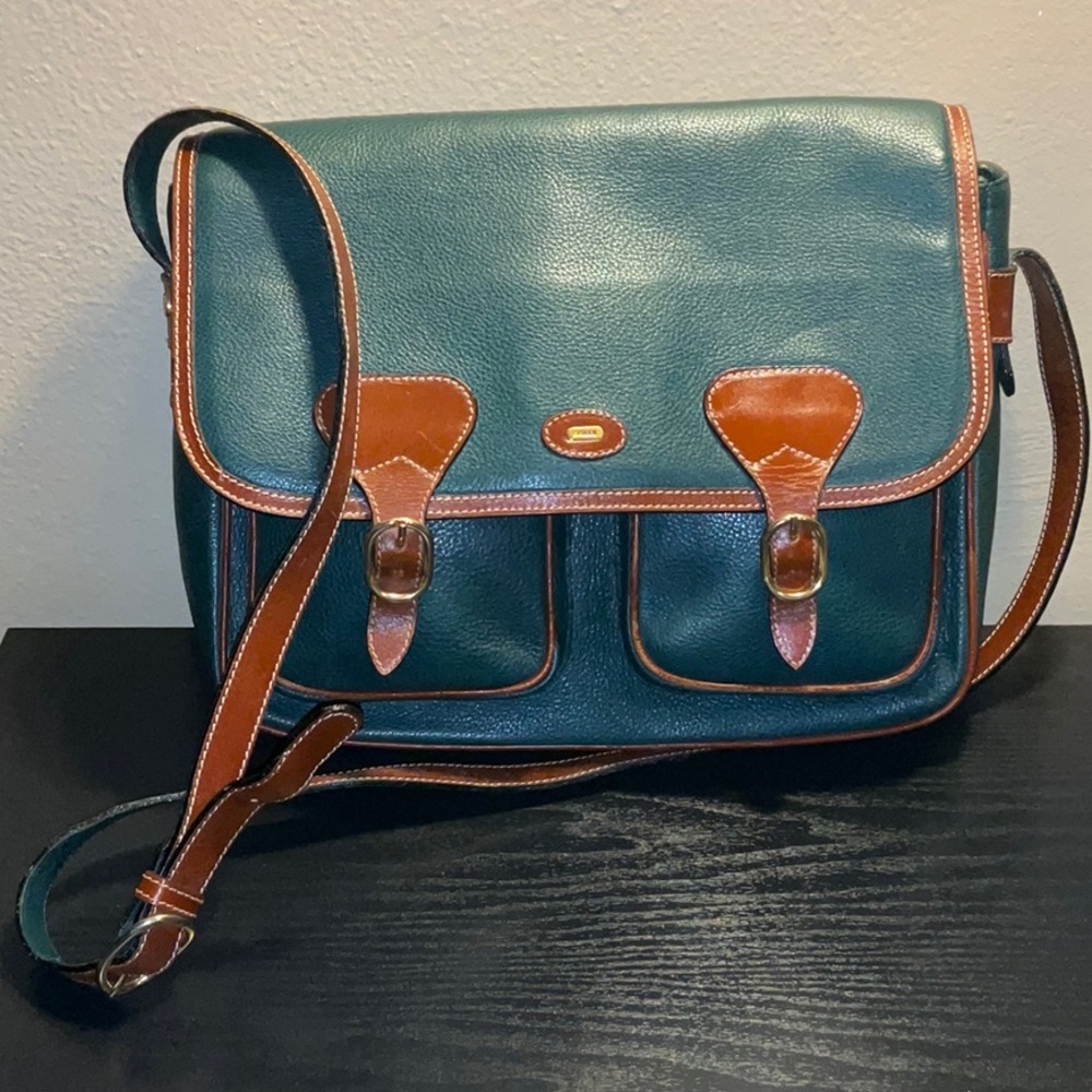 Bally Green and Brown Crossbody Bag